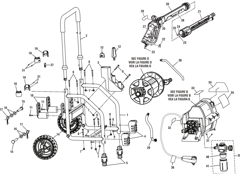 powerstroke ps80720 2200 psi gas pressure washer parts
