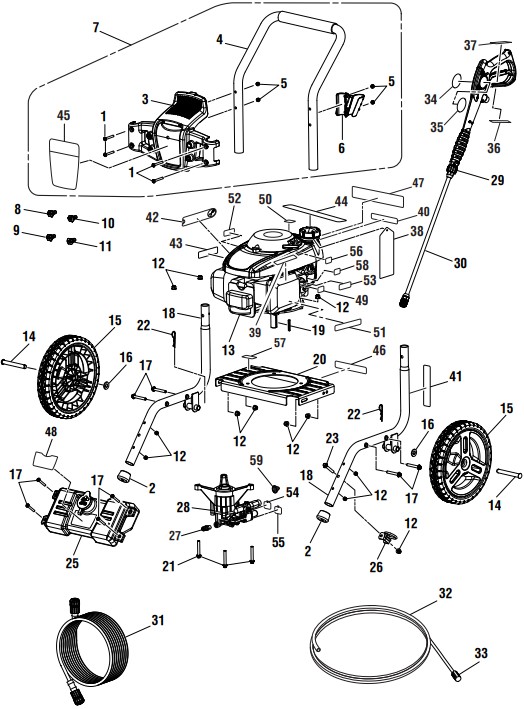powerstroke ps80943 gas pressure washer parts