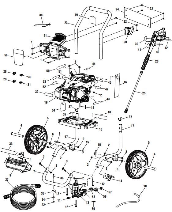 powerstroke ps80544 3000 psi gas pressure washer parts