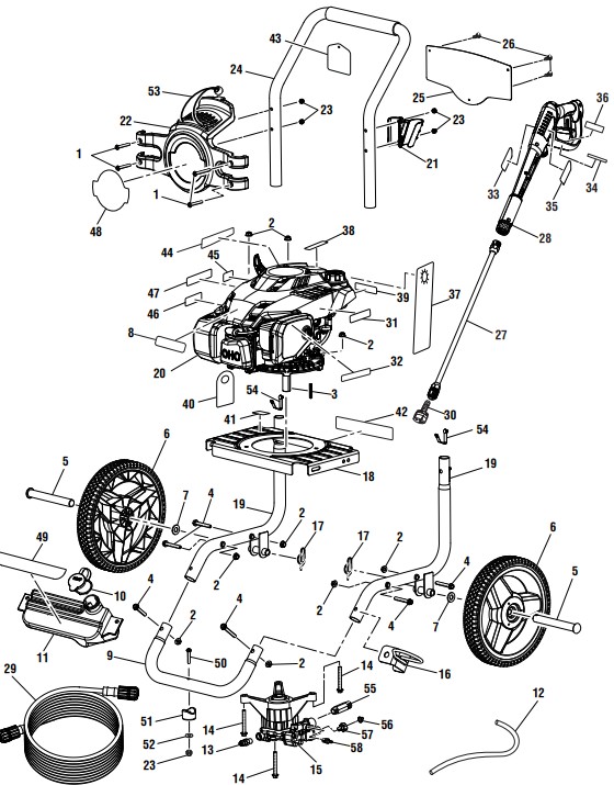 powerstroke ps80946 2700 psi gas pressure washer parts