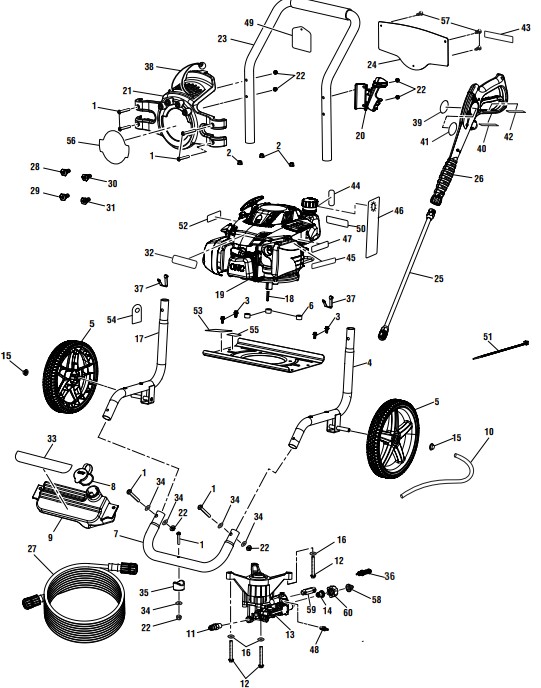 powerstroke ps80950 2700 psi gas pressure washer parts