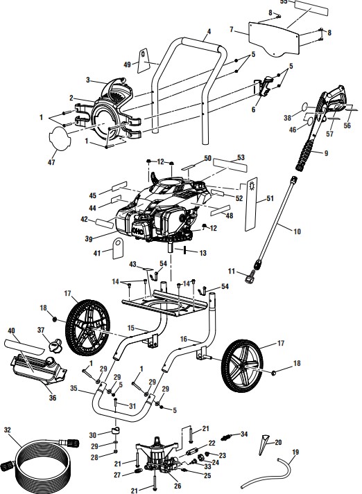 powerstroke ps80960 3100 psi gas pressure washer parts