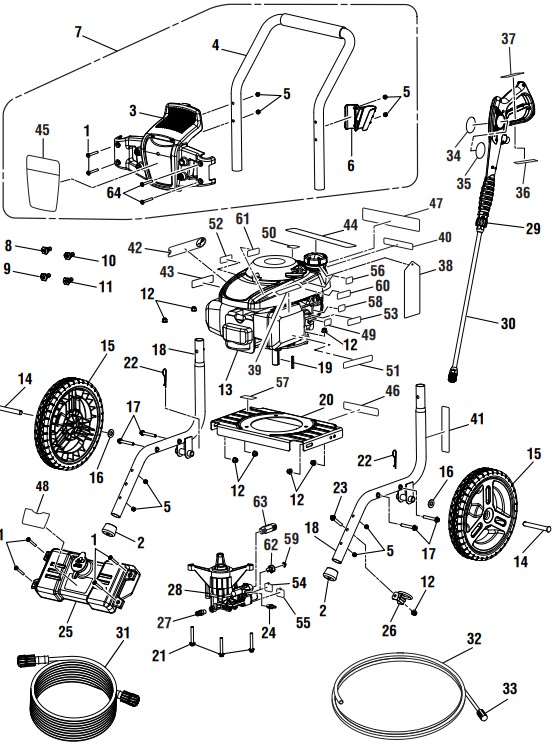 powerstroke ps80979 2700 psi gas pressure washer parts