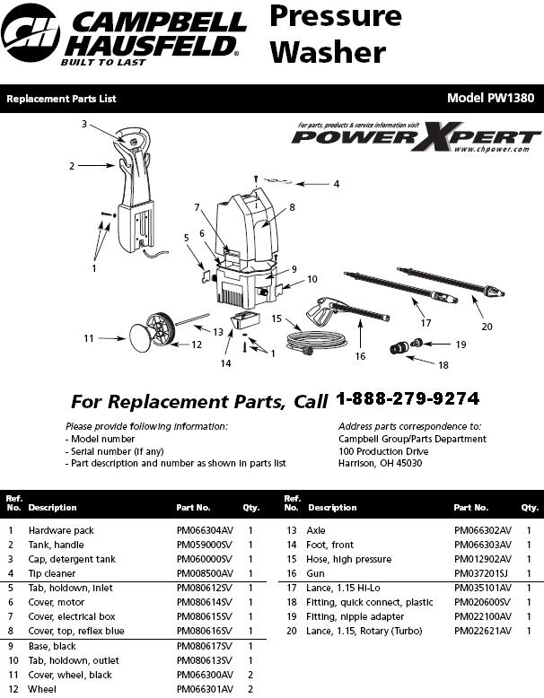 PW1380 PARTS