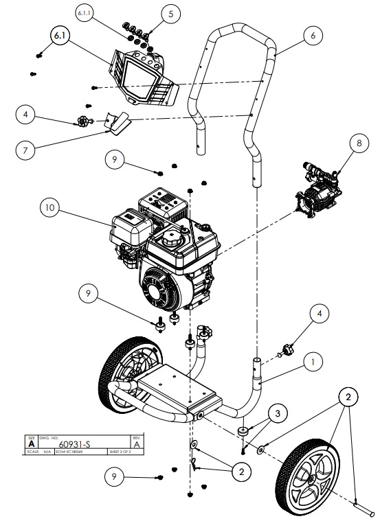 Cub Cadet Power washer 60931 replacement parts