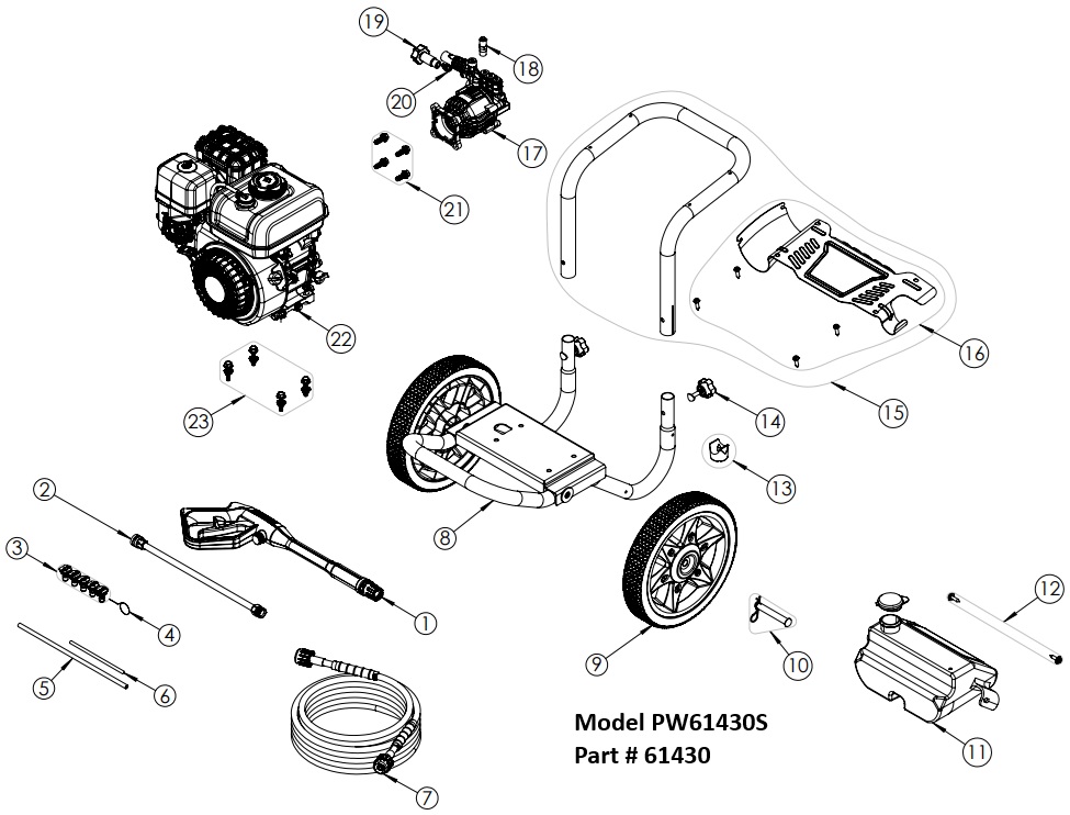 Power Washer PW61430 3200 psi POWER WASHER PARTS & operator manual