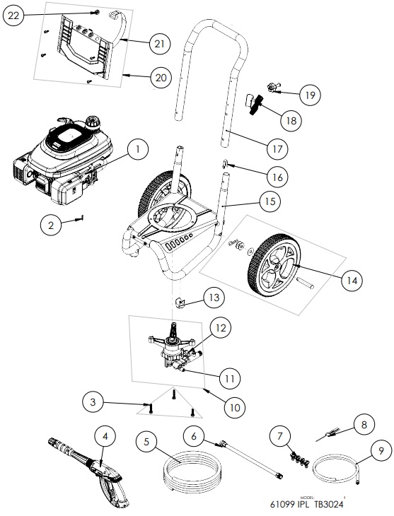 TB3024 61099 Troy bilt Parts 1-888-279-9274