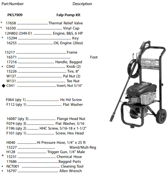 Water Driver WGV2021-2 Pressure Washer Parts
