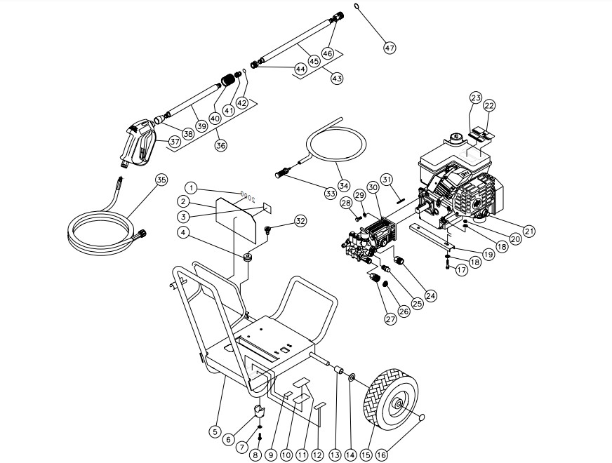 MITM wp-2000-1MTB pressure washer parts and manual