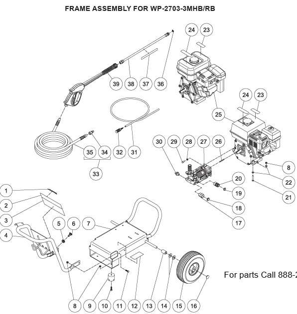 MITM WP-2700 pressure washer parts and manual
