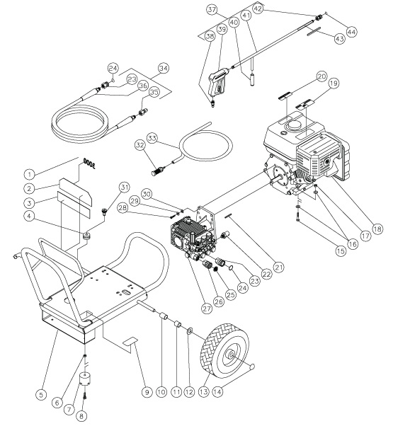MITM WP-3000-0MIB pressure washer parts and manual