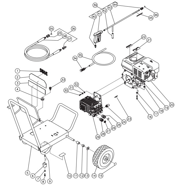 MITM WP-3504-0MHB pressure washer parts and manual