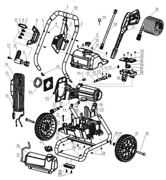 greenworks pressure washer GPW2000-1 replacement parts and manual help
