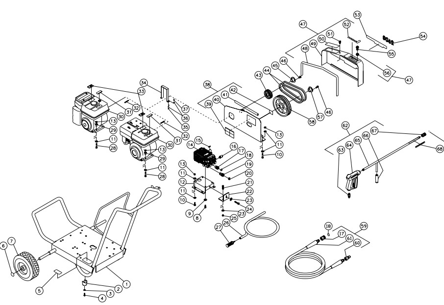 MITM JCW-2504-0MHB pressure washer parts and manual